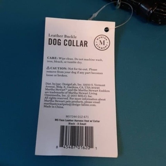 Martha Stewart Leather Buckle Dog Collar size 12 Neck Size 11-13" Black collars - Picture 2 of 3